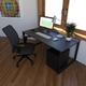 Compel Pivit 3 Piece Rectangular Writing Desk Office Set w/ Chair Metal in Black/Brown | 30" H x 48" W x 24" D | Wayfair