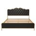 Rosdorf Park Jeriann Platform Bed Upholstered/Metal/Faux leather in Black/Brown | 43.3 H x 57.1 W x 78.4 D in | Wayfair