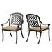 Alcott Hill® Brade Metal Outdoor Stackable Dining Armchair w/ Cushion in Brown | 35.2 H x 18 W x 16.1 D in | Wayfair