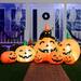 The Holiday Aisle® 7 FT Long Halloween Inflatables Pumpkin, 7 Pumpkins Decoration w/ Witch's Cat | 32 H x 84 W x 30 D in | Wayfair