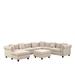 Brown Sectional - Rosdorf Park 5 - Piece Upholstered Sectional Linen | 30 H x 132 W x 106 D in | Wayfair EC82C5E0EA3B42F79C91832FF595BFFB