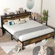 17 Stories Rila Metal Bed Frame w/ Charging Station Headboard & Footboard, 13 Steel Slat, 9 Legs Supports Metal | Wayfair