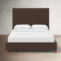 Birch Lane™ Warren Upholstered Low Profile Panel Bed Metal in Black/Brown | 56 H x 45 W x 81 D in | Wayfair 7442CDDBCBB842FA877C72BBCB0DEDD5