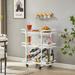 Everly Quinn Bar Cart Wood/Iron in White | 35.4 H x 31.5 W x 15 D in | Wayfair 56C16E932C934C73B1001F0756DB1B49