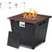 Latitude Run® 24.4" H x 28" W Steel Propane Outdoor Fire Pit Table w/ Lid Steel in Black/Brown/Gray | 24.4 H x 28 W x 28 D in | Wayfair