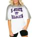 Women's Gameday Couture White/Gray Kansas State Wildcats Campus Glory Colorwave Oversized T-Shirt