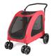 Virzen Dog Stroller Pet, Foldable Dog Stroller 4 Wheels, Mesh Skylight Pet Stroller Travel for Small Medium Large Pets up to 120lbs (Red)