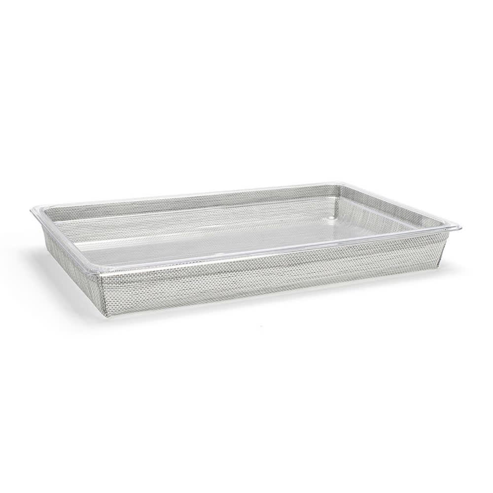 Front of the House BHO132GYV21 Rectangular Ice Housing / Pan Set- 20 3/4" x 12 3/4" x 2 1/2", Woven Vinyl, Mesh Grey, Gray