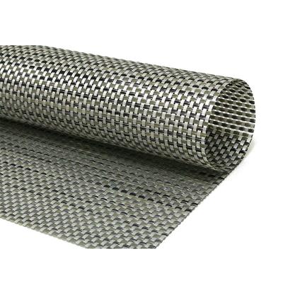 Front of the House RTL004SIV83 Rectangular Metroweave Woven Vinyl Placemat - 24" x 16 1/4", Silver, Multi-Colored