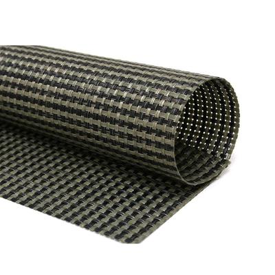 Front of the House XPM058GRV83 Rectangular Metroweave Woven Vinyl Placemat - 14" x 11", Olive, Multi-Colored