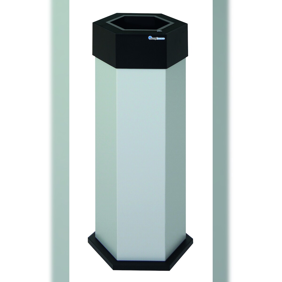 Sixco Abfallsammler retro-modern, sechseckig, lichtgrau, 45 Liter Image