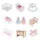 1:12 Dollhouse Miniature Baby Bed Wooden Cradle Baby carriage Baby Walker Doll House Accessories For