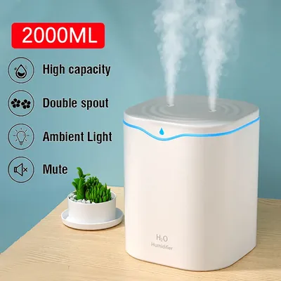 2000ml Luftbe feuchter USB Doppels prüh anschluss ätherisches Öl Aroma therapie Diffusor Cool Mist Maker Fogger für das Home Office