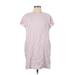 Madewell Casual Dress - Shift Crew Neck Short sleeves: Pink Stripes Dresses - Women's Size Small