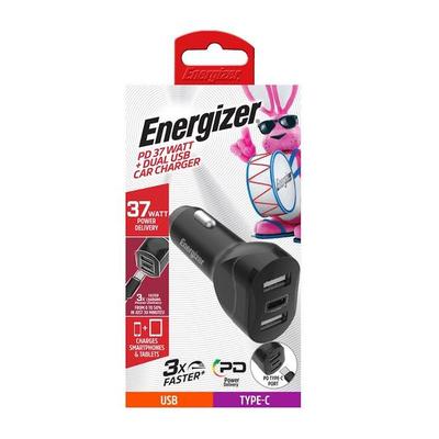 Energizer 06705 - 37W PD Type-C w/Dual USB Car Cha...