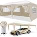 Multi-Functional 10 x 20 ft Pop Up Canopy Tent with Waterproof Oxford, 6 Walls, Windows & Doors, Carry Bag, Weight Bags