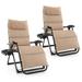 2PCS Patio Zero Gravity Lounge Chair Folding Recliner Black/Grey/Beige