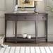 Modern Curved Console Table,Solid Wood Sofa Table with 3 Drawers and 1 Shelf, End Table for Hallway, Entryway, Living Room