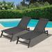 Outdoor 2-Pcs Set Chaise Lounge Chairs Five Position Adjustable Aluminum Recliner All Weather for Patio Beach Yard and Pool