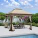 11 x 11 ft Pop Up Outdoor Gazebo Canopy with Removable Zipper Netting and 4 Sandbags