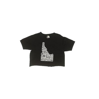 Next Level Apparel Short Sleeve T-Shirt: Black Solid Tops - Kids Girl's Size 8