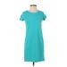Vineyard Vines Casual Dress - Shift Crew Neck Short sleeves: Green Print Dresses - Women's Size 2X-Small