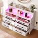 Moasis Modern 6-Drawer Storage Chest Dresser Drawer Organizers with LED Light