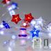 KQJQS Red White And Blue And Flag Hats Lights Remote Control String Plug In Indoor Outdoor String Lights Ideal For Any Patriotic Decorations & Independence Day Decor
