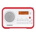 Restored Sangean PR-D18RD AM/FM/Portable Digital Radio with Protective Bumper (White/Red) (Refurbished)