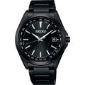 [Seiko Selection Titanium Solar Radio with World Time Function Black Edition SBTM333 Men s Black