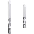 Metal Nail File Metal Nail File 2PCS Stainless Steel Nail File Wear Resistance Manicure Tool for Home Salon Short Style+ Style Silver Professional Nail File Professional Nail File