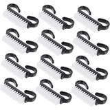 12pcs Brush Brush Paintbrush Cleaner Nail Clean up Brush Cleaning Brushes Finger Nail Brushs Handle Brushes for Cleaning Fingernail Brush Cleaning Kit Black