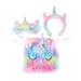 Household items kit 3 Pcs Household Items Adorable Dreamy Colorful Unicorn Shaped Plush Beam Bag Eye Mask Hair Band for Ladies Girls