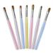 7 Pcs UV Gel Nail Art Brush Poly extension Gel Nail Art Tips Brush Acrylic Nail Art Brush Nail Painting Brush Pen Set for Home and Salon Use