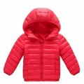 Boys Toddlers Girls Baby Warm Cotton Padded Jacket Autumn Winter Children Light Down Cotton Clothes Red Child Clothing Streetwear Kids Dailywear Outwear