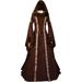 AOOCHASLIY Women s Long Sleeve Waist Medieval Costume Retro Renaissance Women s Dress