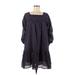 HappyxNature Casual Dress - Mini Square 3/4 sleeves: Purple Dresses - Women's Size Medium