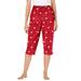 Plus Size Women's Knit Sleep Capri by Dreams & Co. in Classic Red Polar Bear (Size 6X) Pajamas