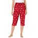 Plus Size Women's Knit Sleep Capri by Dreams & Co. in Classic Red Polar Bear (Size 3X) Pajamas