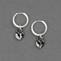 Lucky Brand Ox Heart Lock Charm Earring - Women's Ladies Accessories Jewelry Earrings in Silver