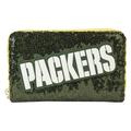 Loungefly Green Bay Packers Sequin Zip-Around Wallet