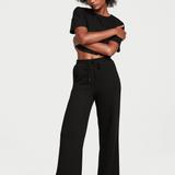 Women's Cotton High-Rise Fleece Mid Rise Lounge Pants