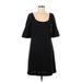 Ann Taylor LOFT Casual Dress - Mini Scoop Neck Short sleeves: Black Print Dresses - Women's Size 10