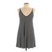 Lush Casual Dress - A-Line Plunge Sleeveless: Black Print Dresses - Women's Size Large