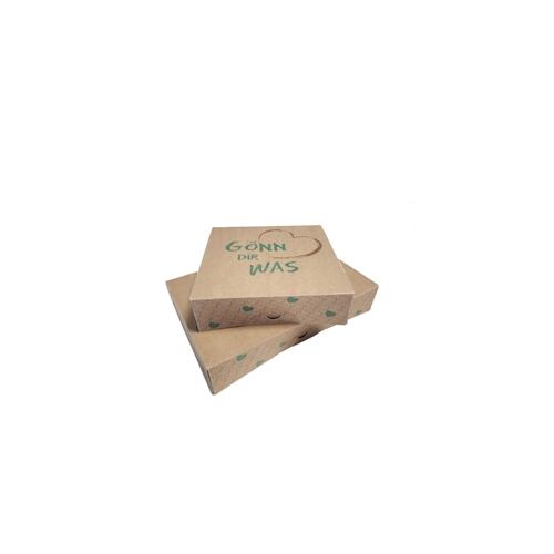 „100 Cakeboxen Kuchenkartons „“Gönn dir was““ 20x20x6cm Bio Karton“