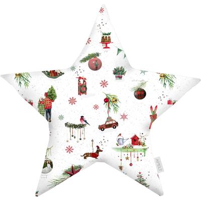 Dekokissen APELT "6200" Gr. 1, bunt (grün, rot, weiß, bedruckt), B:44cm H:3cm L:44cm, Polyester, Baumwolle, Dekokissen_Sitzkissen_Kissenhüllen Image
