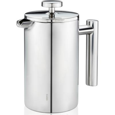 French Press Kanne GEFU "GUSTAVO", silber, B:19cm H:22cm T:11cm, Kaffeemaschinen, Kaffeekanne, einfaches Zubereitung, heißes Servieren von Kaffee und Tee, Edelstahl Image