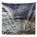 East Urban Home Seashore Stunning South Africa Sea Coast Tapestry Polyester in Black/Gray | 68 H x 80 W in | Wayfair