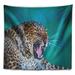 East Urban Home Abstract Wild Leopard Close Up View Tapestry Polyester in Gray/Green | 50 H x 60 W in | Wayfair F9C3FBF2C65442DEBAAC20709E9D04A9