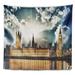 East Urban Home Big Ben UK & House of Parliament Tapestry Polyester in Black/Brown/Gray | 78 H x 92 W in | Wayfair 701971844C1D44AD8E596575E383C8C3